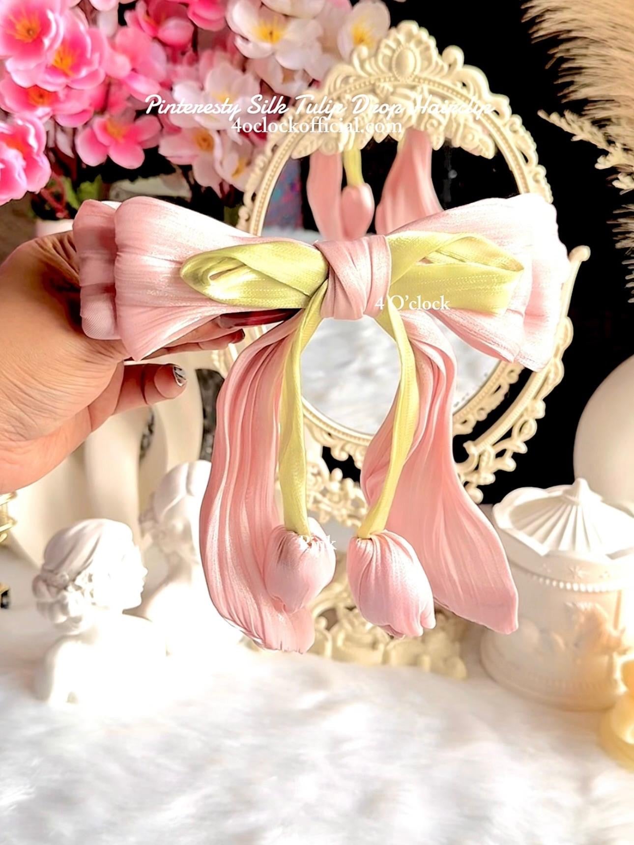 🌷💫Pinteresty Silk Tulip Drop Hairclip - Pink💫🌷