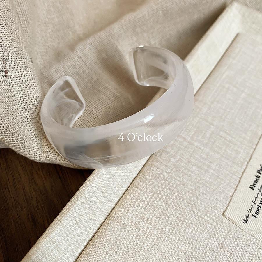 ✨HC82: Elastic Resin Bangles/Bracelet - White💗