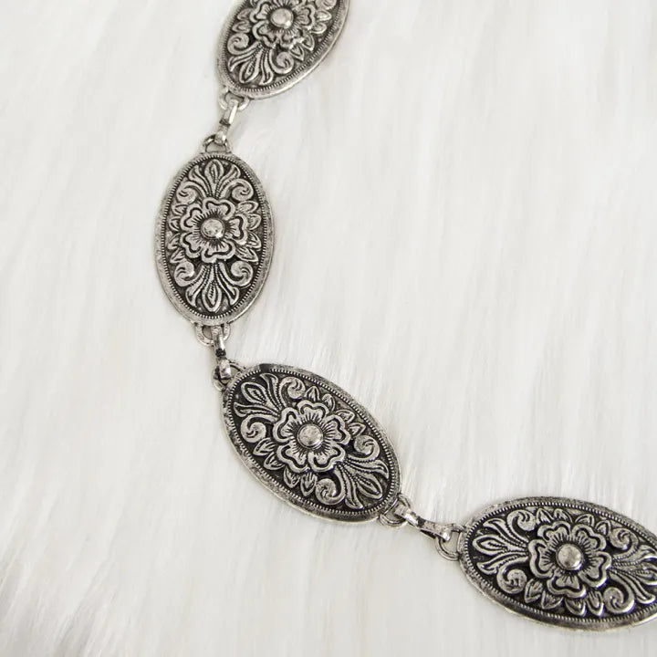 ✨WC25: Pinteresty Waist Chains: Peony Oval (Silver)💫