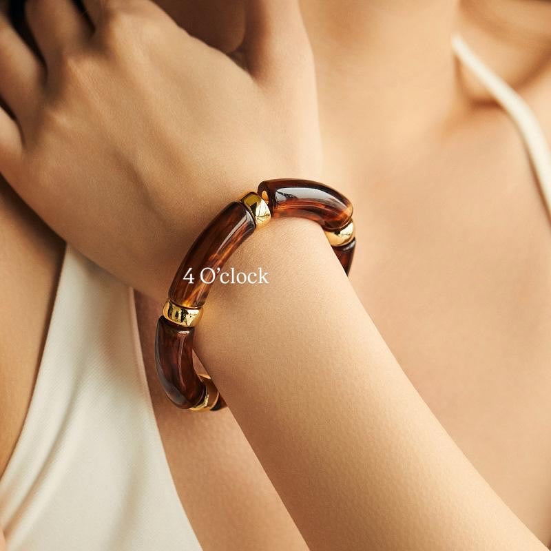 ✨HC68: Elastic Resin Bangles/Bracelet - Brown💗