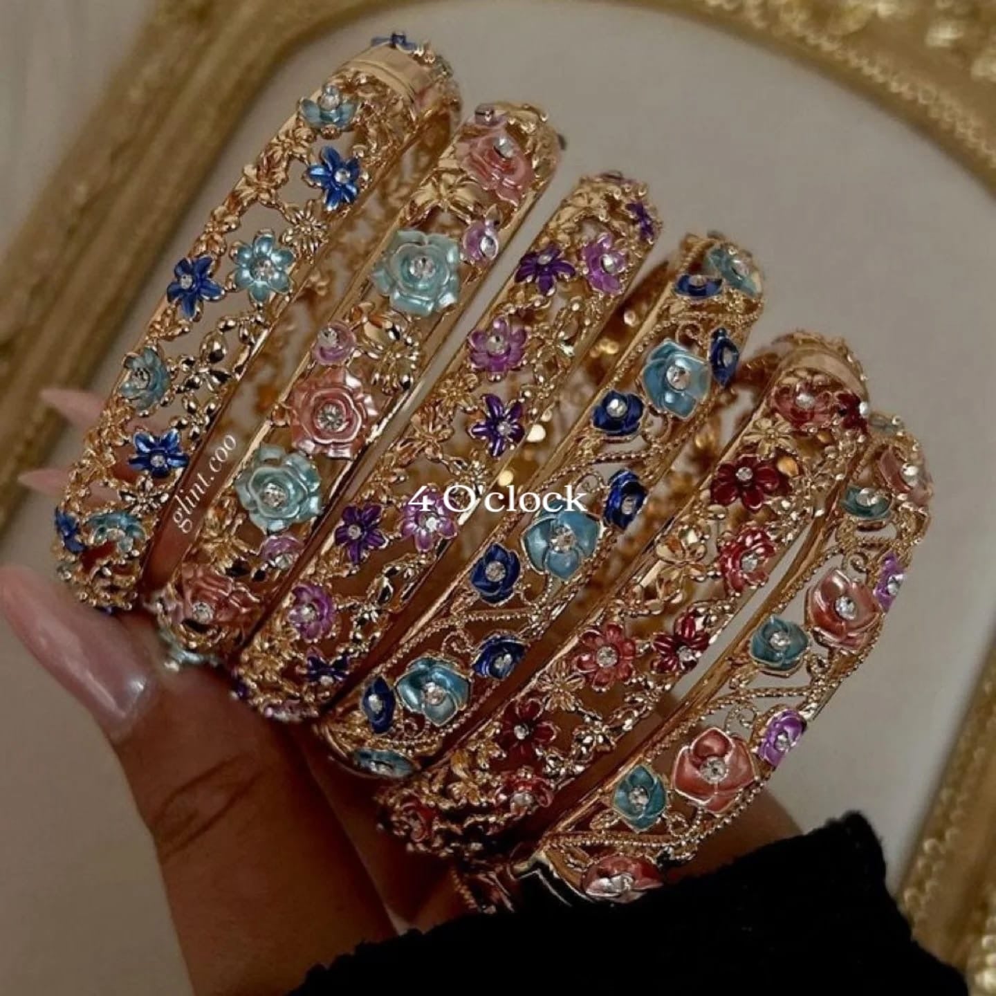 ✨🏰VC28: Cloisonné Vintage Victorian Bangles : Powder Blue 🌸🕯️