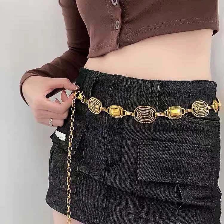 ✨WC06: Pinteresty Waist Chains: Golden Rectangular Blocks💫