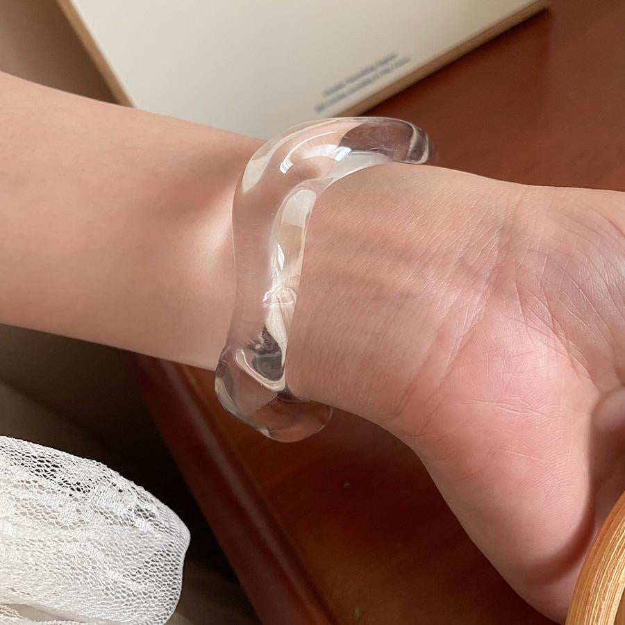 ✨HC101: Elastic Resin Bangles/Bracelet - White💗
