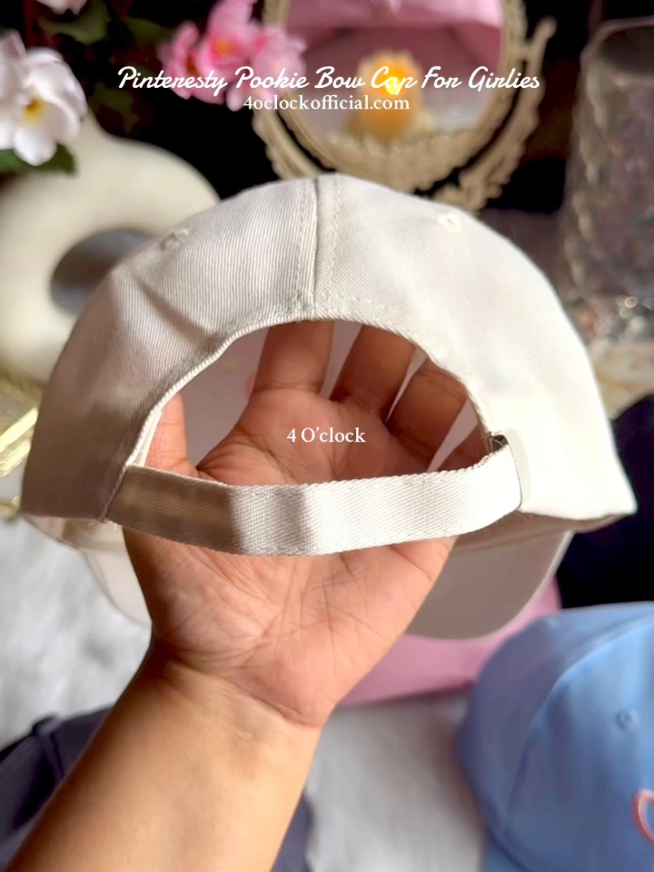 🧢🎀Pookie Bow Cap: Off White🎀🧢