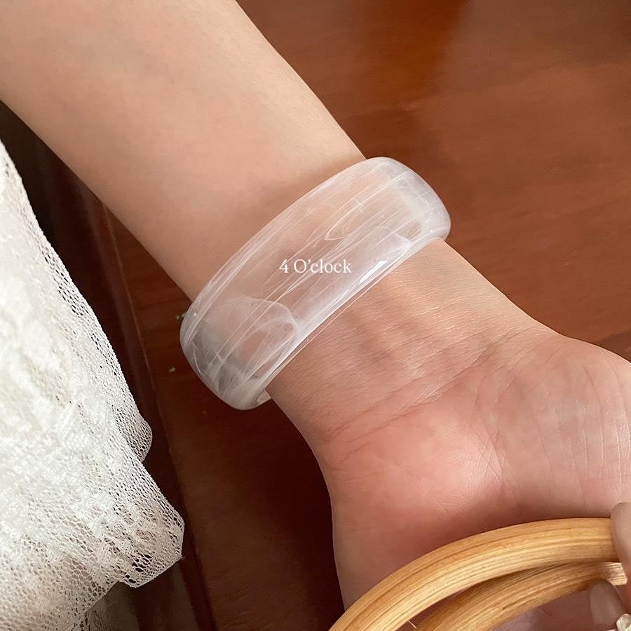✨HC82: Elastic Resin Bangles/Bracelet - White💗