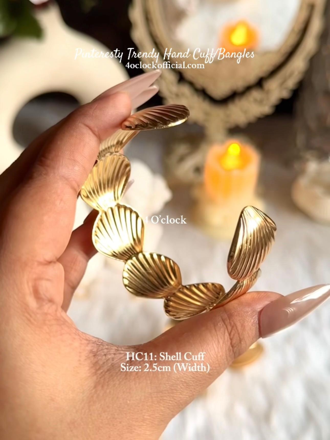 ✨HC11: Handcuff for Stack: Gold Shell Bracelet ✨