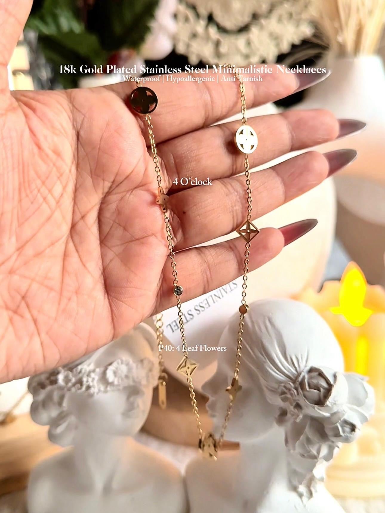 ✨P40: 18k Gold Plated Stainless Steel Pendant:4 Leaf Flowers✨ (NEW)