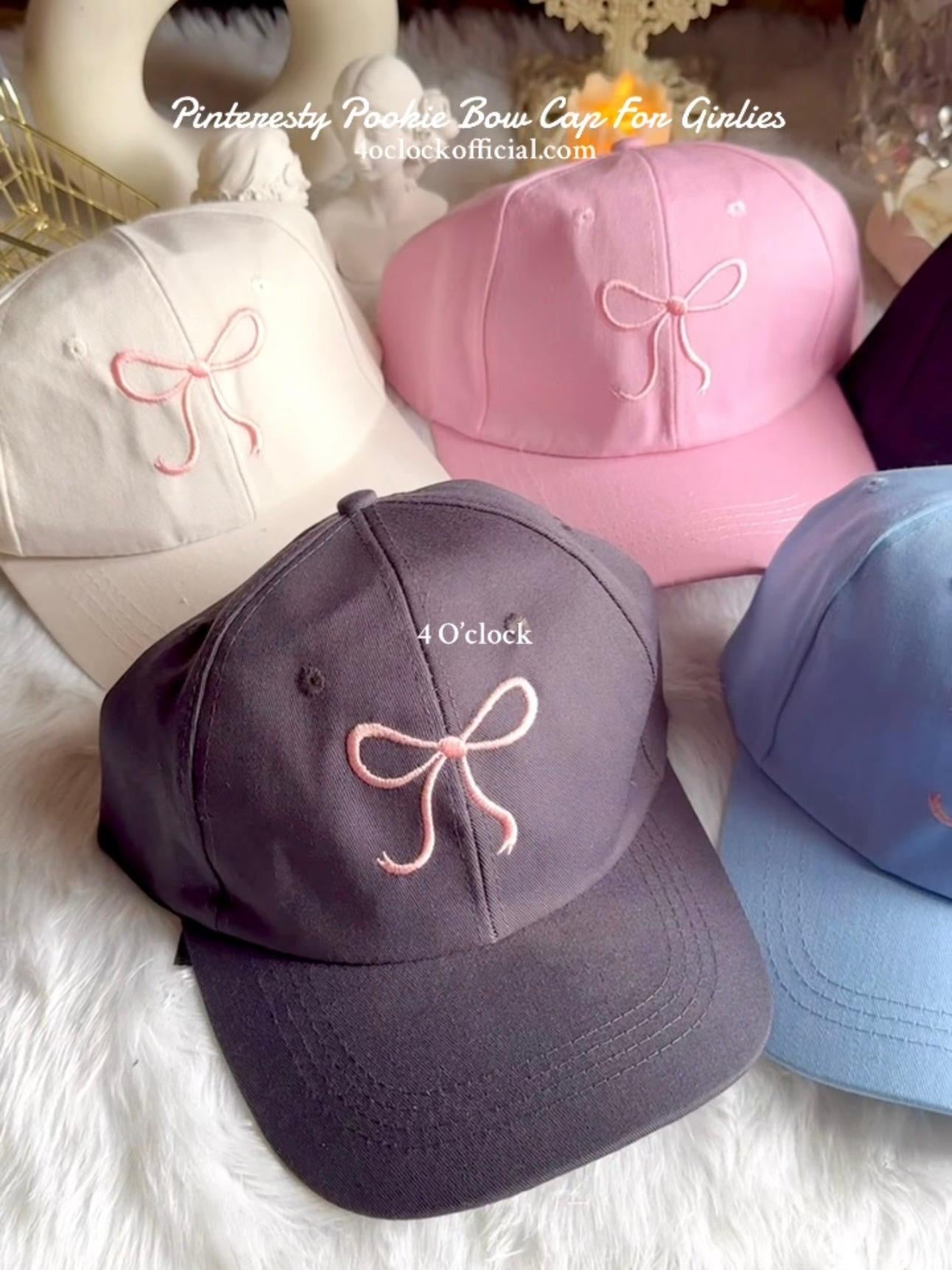 🧢🎀Pookie Bow Cap: Black🎀🧢