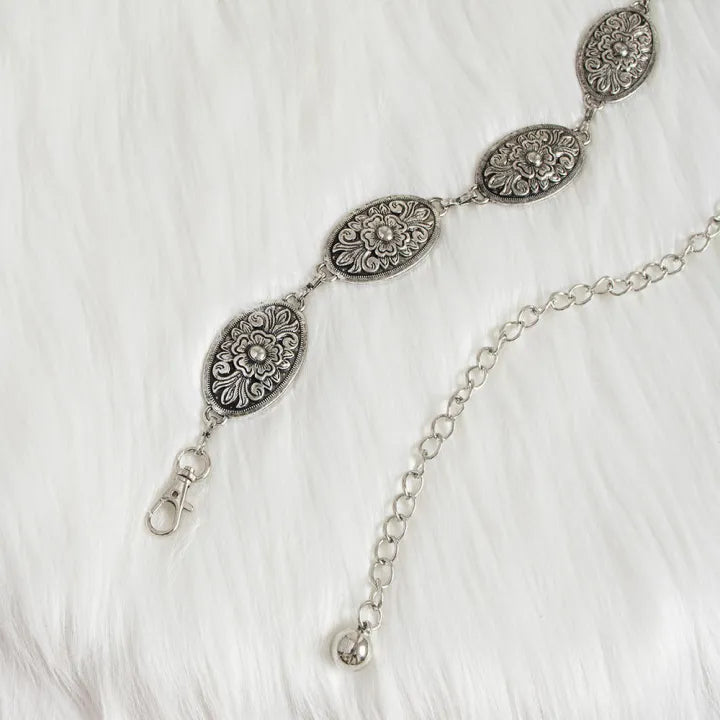 ✨WC25: Pinteresty Waist Chains: Peony Oval (Silver)💫