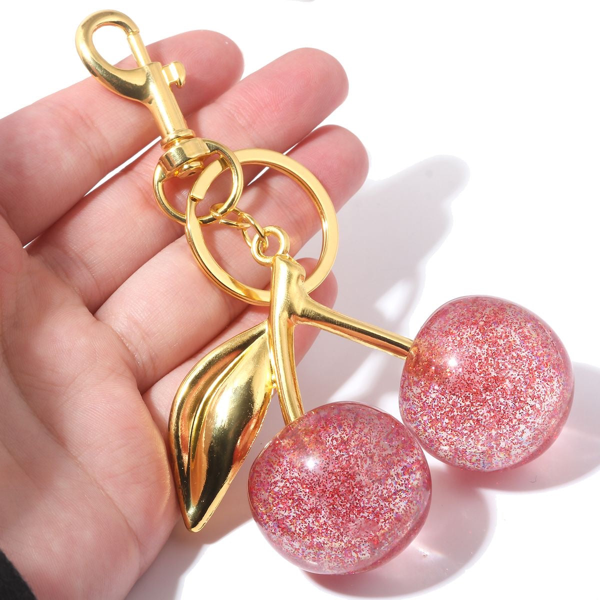 ✨🍒Pink Glitter Cherry Bag Charm/Keychain🍒✨