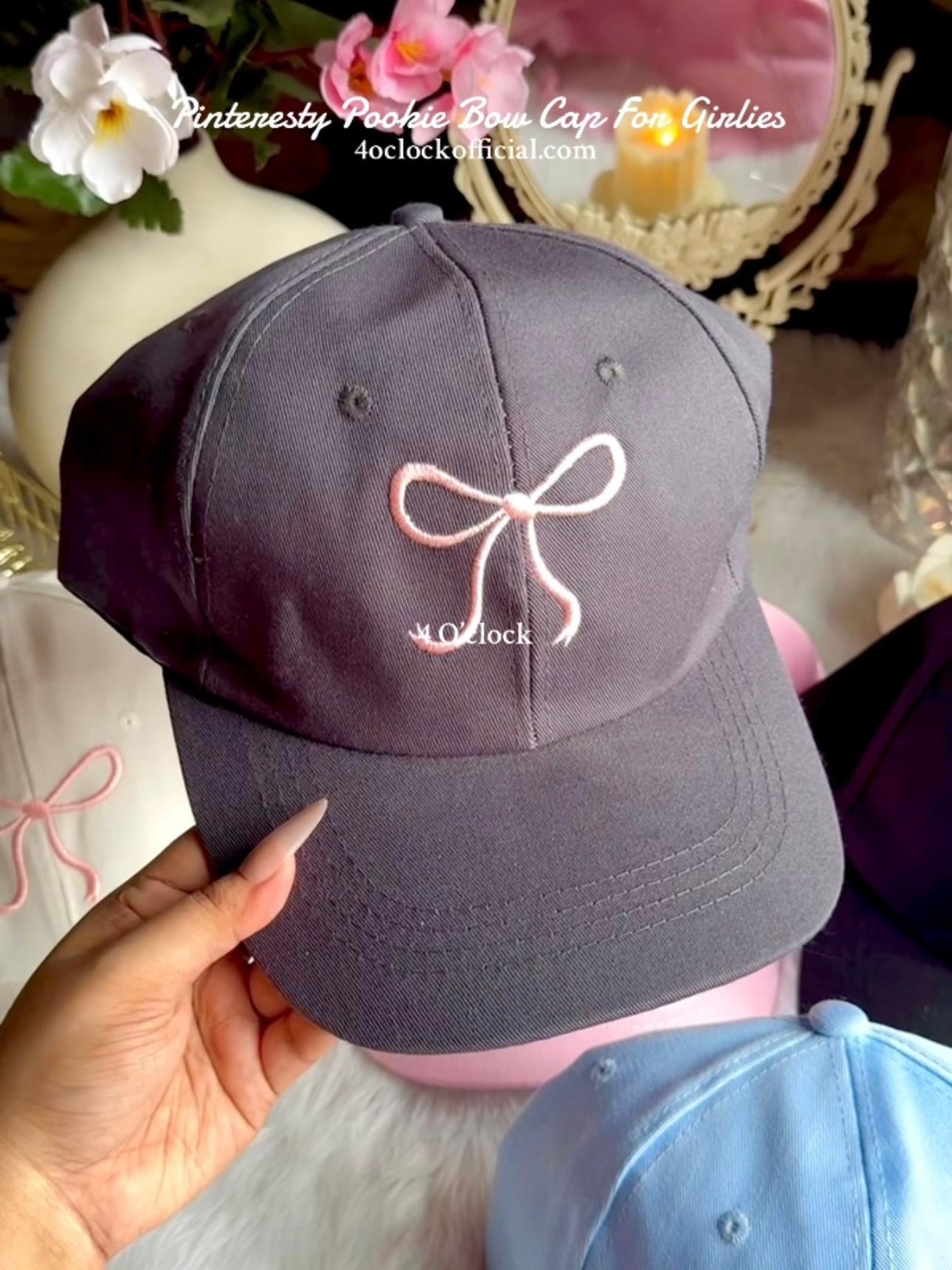 🧢🎀Pookie Bow Cap: Grey🎀🧢