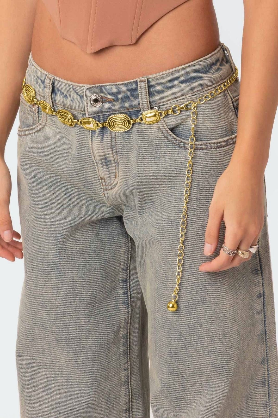 ✨WC06: Pinteresty Waist Chains: Golden Rectangular Blocks💫