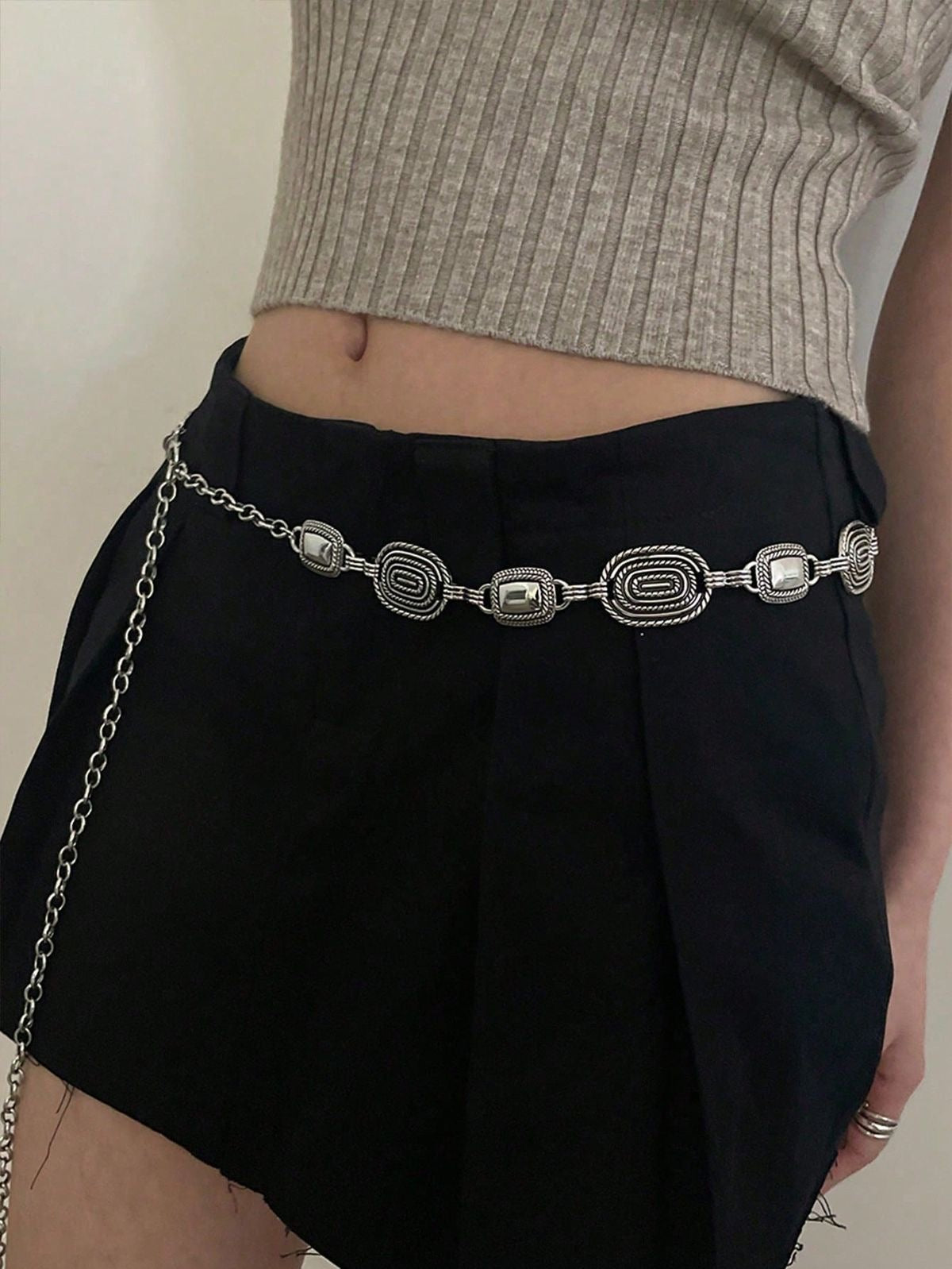 ✨WC07: Pinteresty Waist Chains: Silver Rectangular Blocks💫