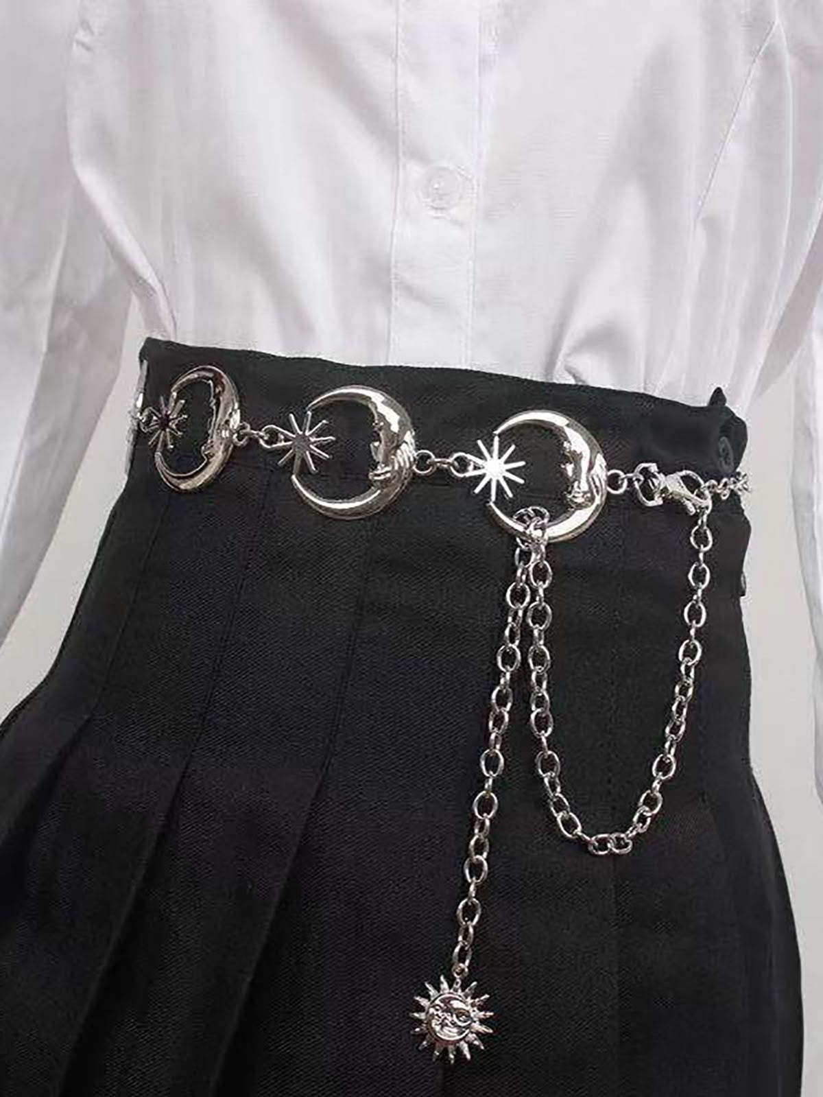 ✨WC09: Pinteresty Waist Chains: Half Moon Star (Silver)💫