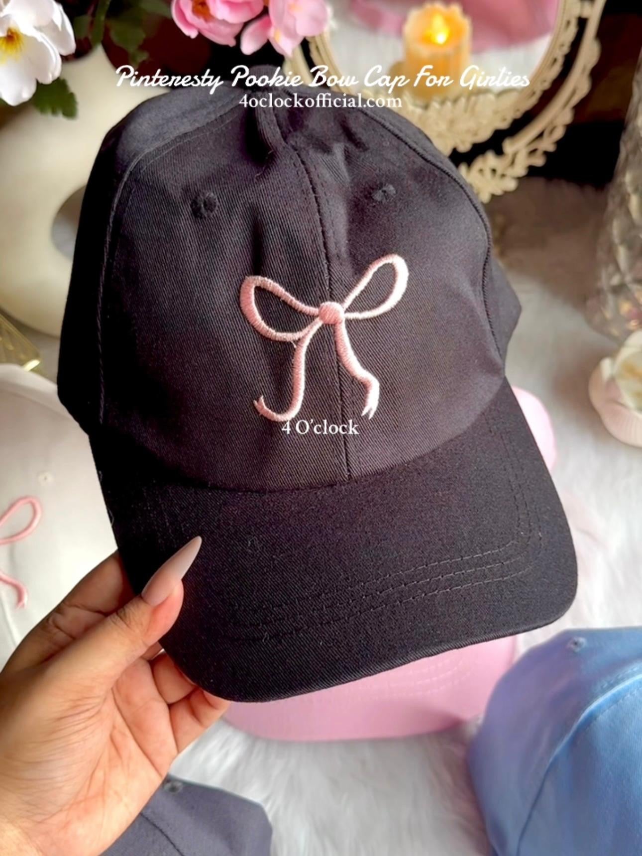 🧢🎀Pookie Bow Cap: Black🎀🧢