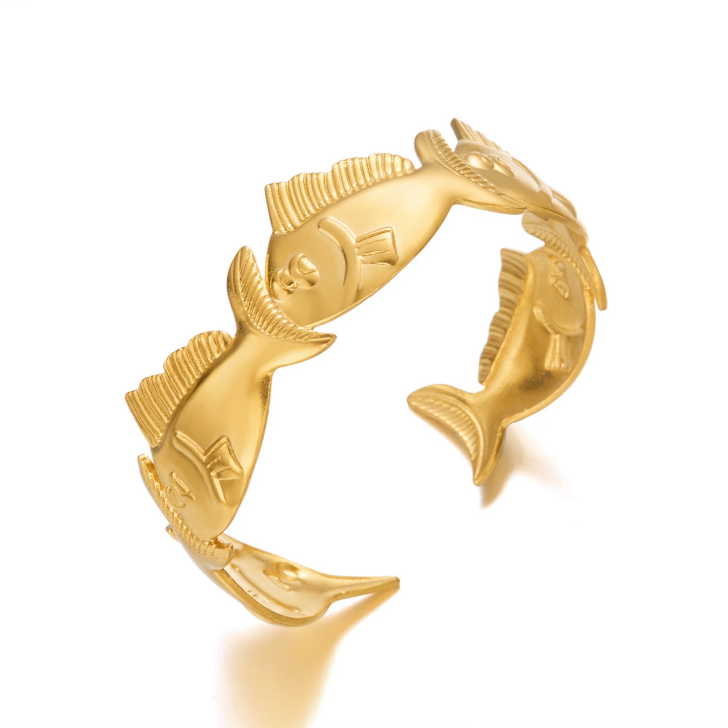✨HC141: 18k Gold Plated Stainless Steel Handcuff for Stack: Marina Cuff (Golden)✨