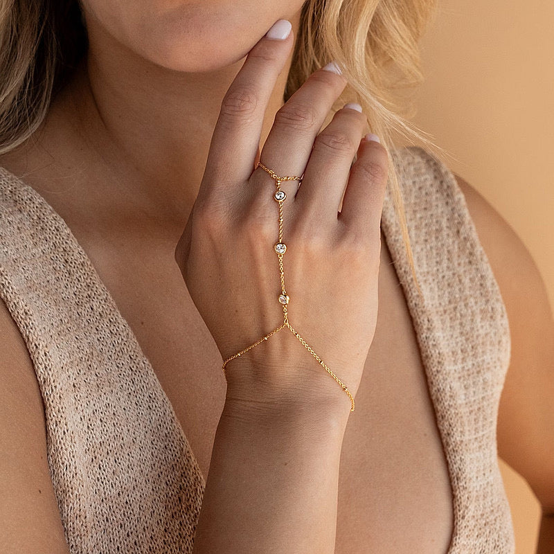 ✨RB01: Ringchain Bracelet: White Stone Cold✨