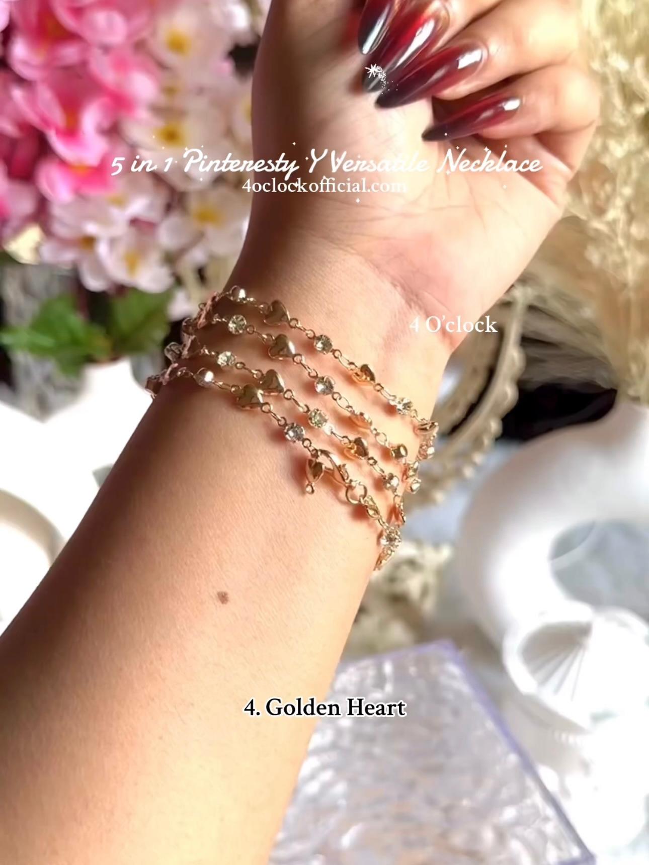 ✨5 in 1 neckpiece /handchain / bracelet stack: Golden Heart💫
