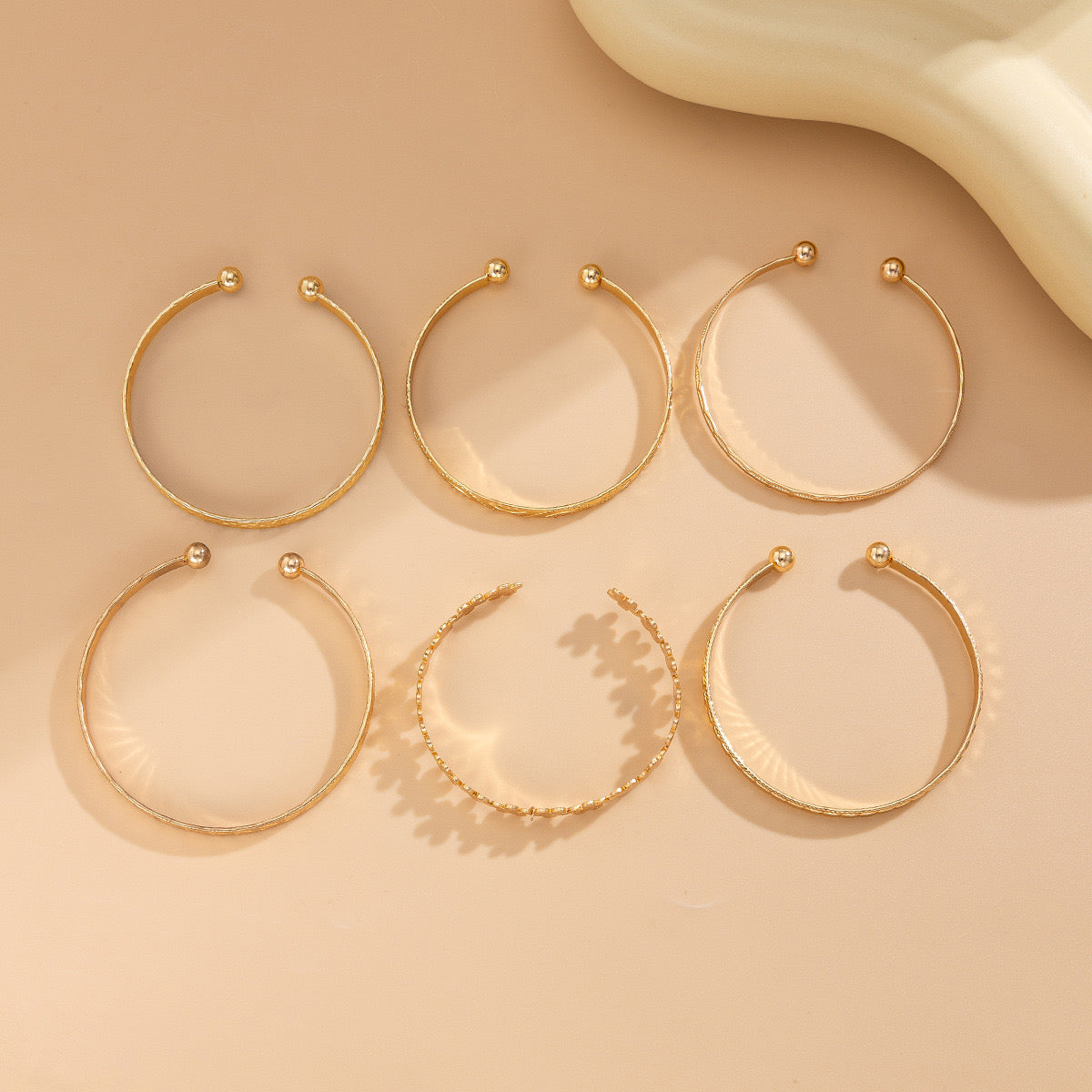 BOHO1: Boho Bangles: 6 pieces set (Golden)
