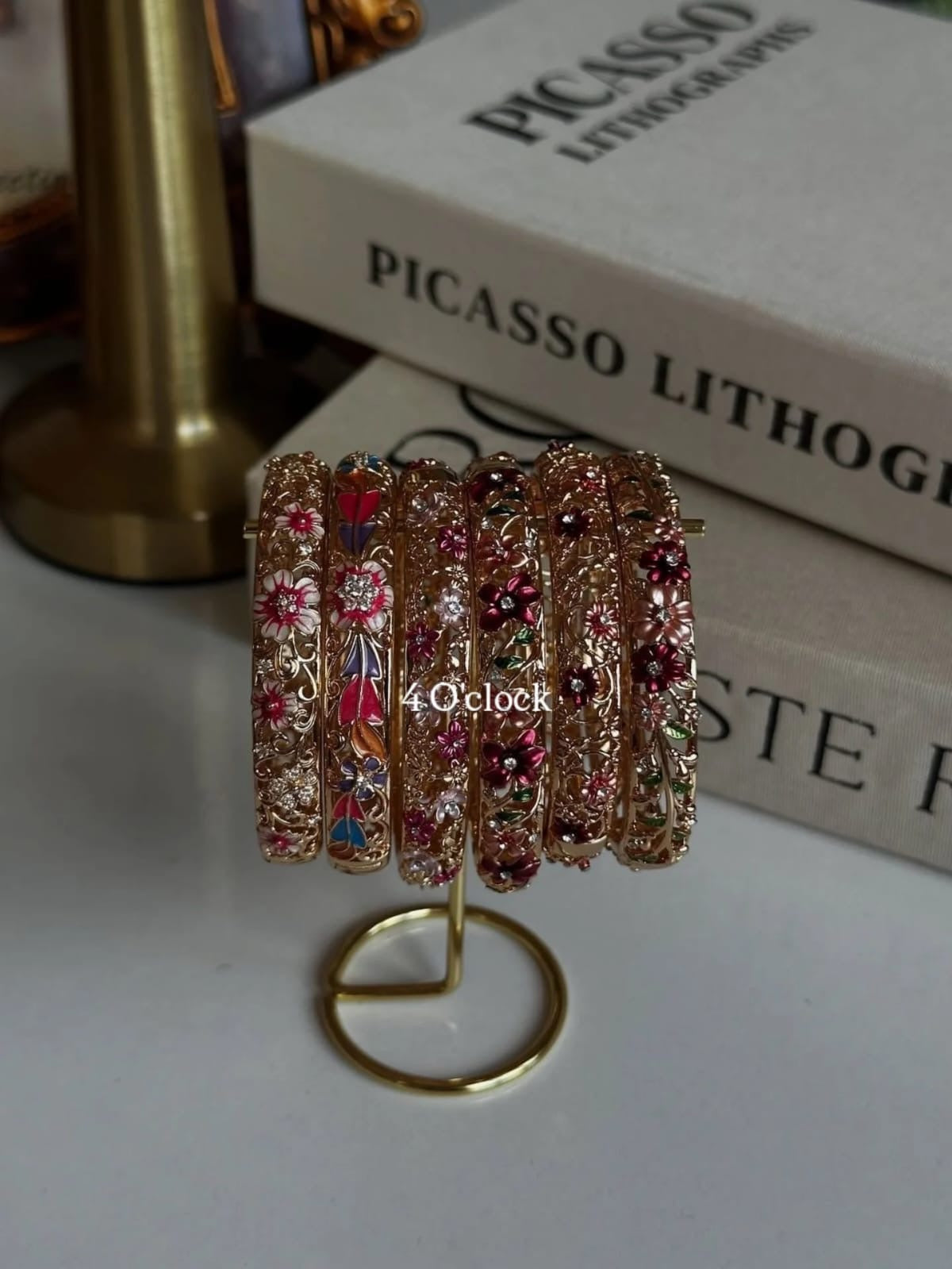 ✨🏰VC28: Cloisonné Vintage Victorian Bangles : Powder Blue 🌸🕯️