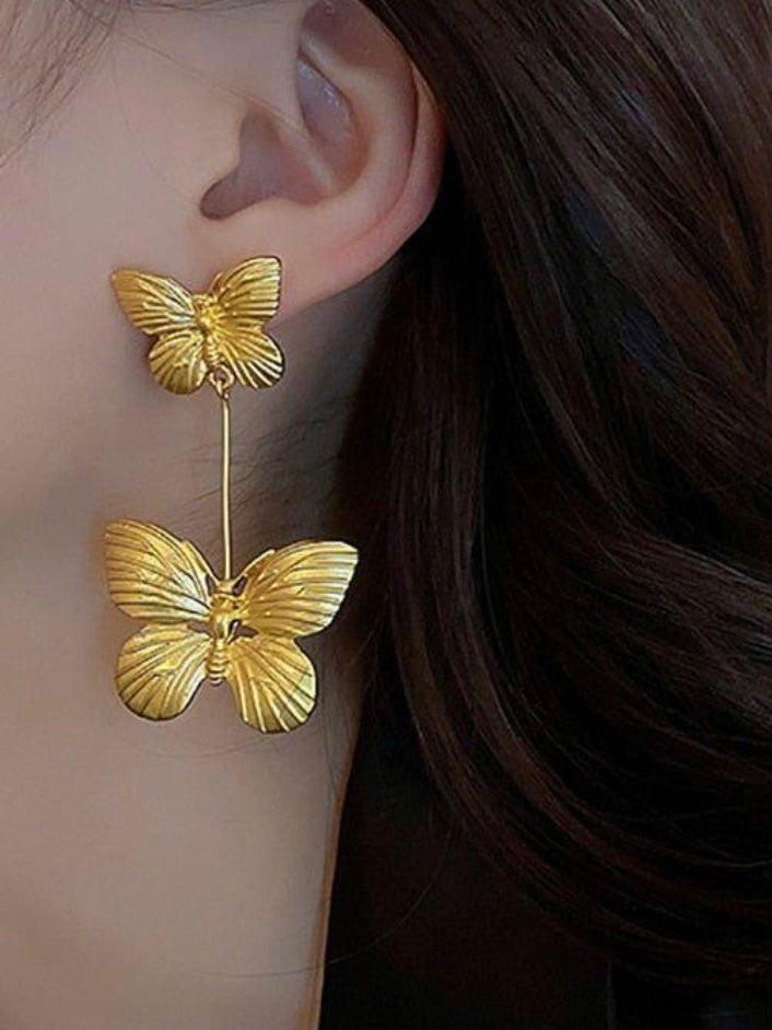 Vintage Earrings: Golden Butterfly