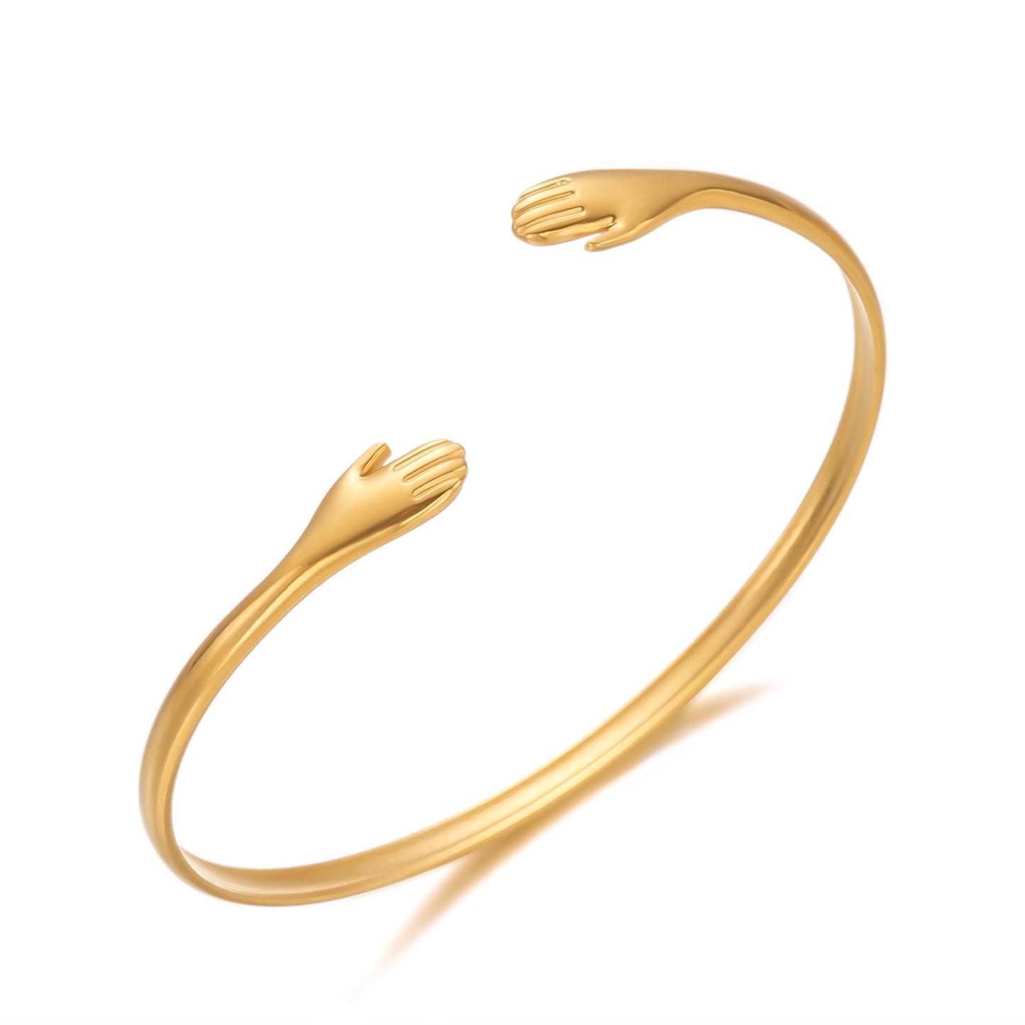 ✨HC147: 18k Gold Plated Stainless Steel Handcuff for Stack: Eternal Hand Cuff (Golden)✨