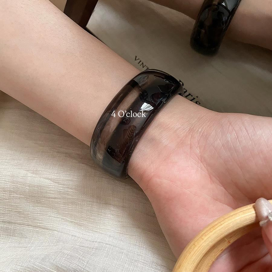 ✨HC84: Elastic Resin Bangles/Bracelet - Black💗