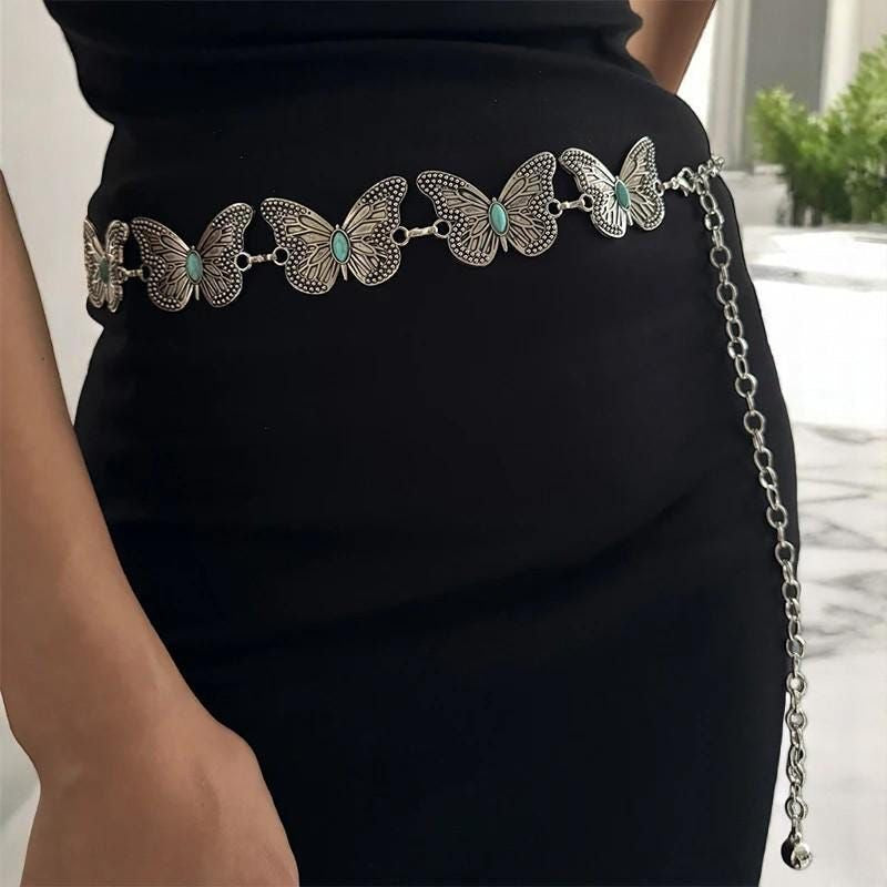 ✨WC04: Pinteresty Waist Chains: Vintage Butterfly Silver💫