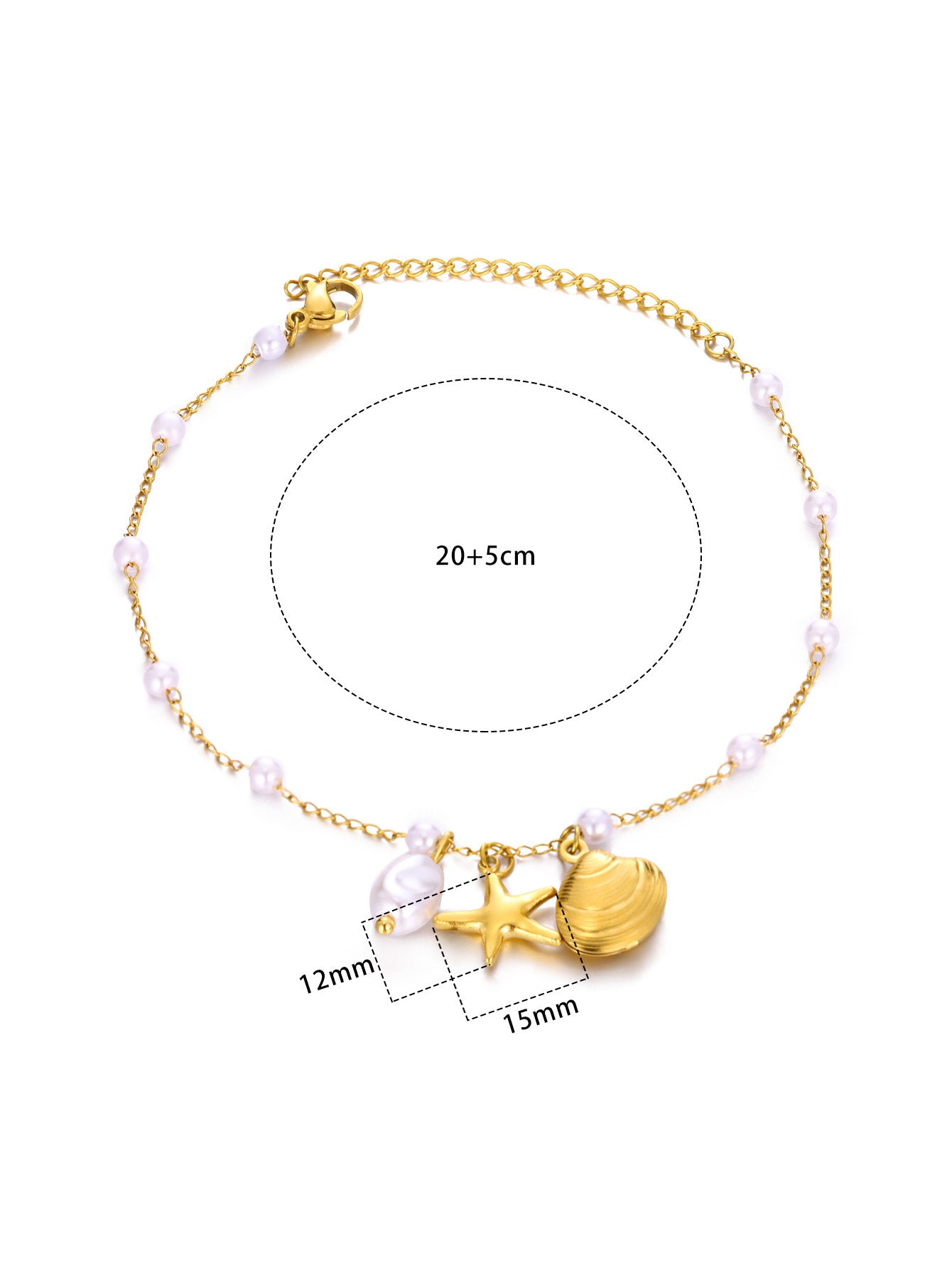 ⚜️B27: 18k Gold Plated Stainless Steel Minimalist Bracelet: Sea Shell✨