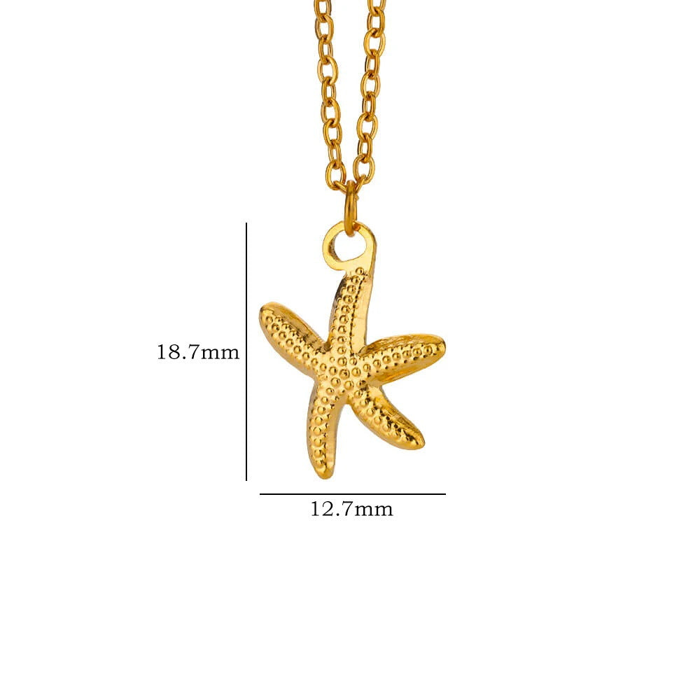 ✨P72: 18k Gold Plated Stainless Steel Pendant:Starfish ✨