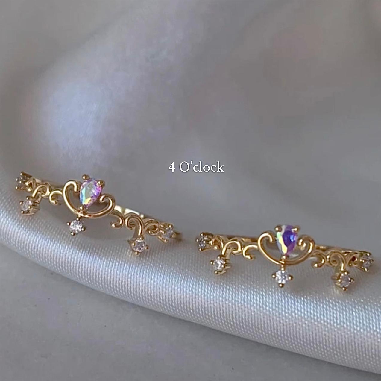 💍R183: Stainless Steel Zircon Minimalistic Finger Ring: Vintage Crown (With Box)✨(1Pc)
