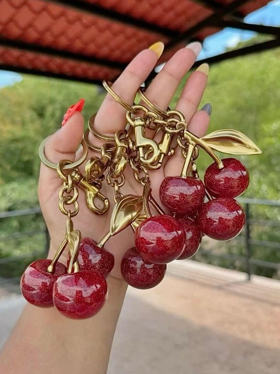✨🍒Glitter Cherry Bag Charm/Keychain🍒✨