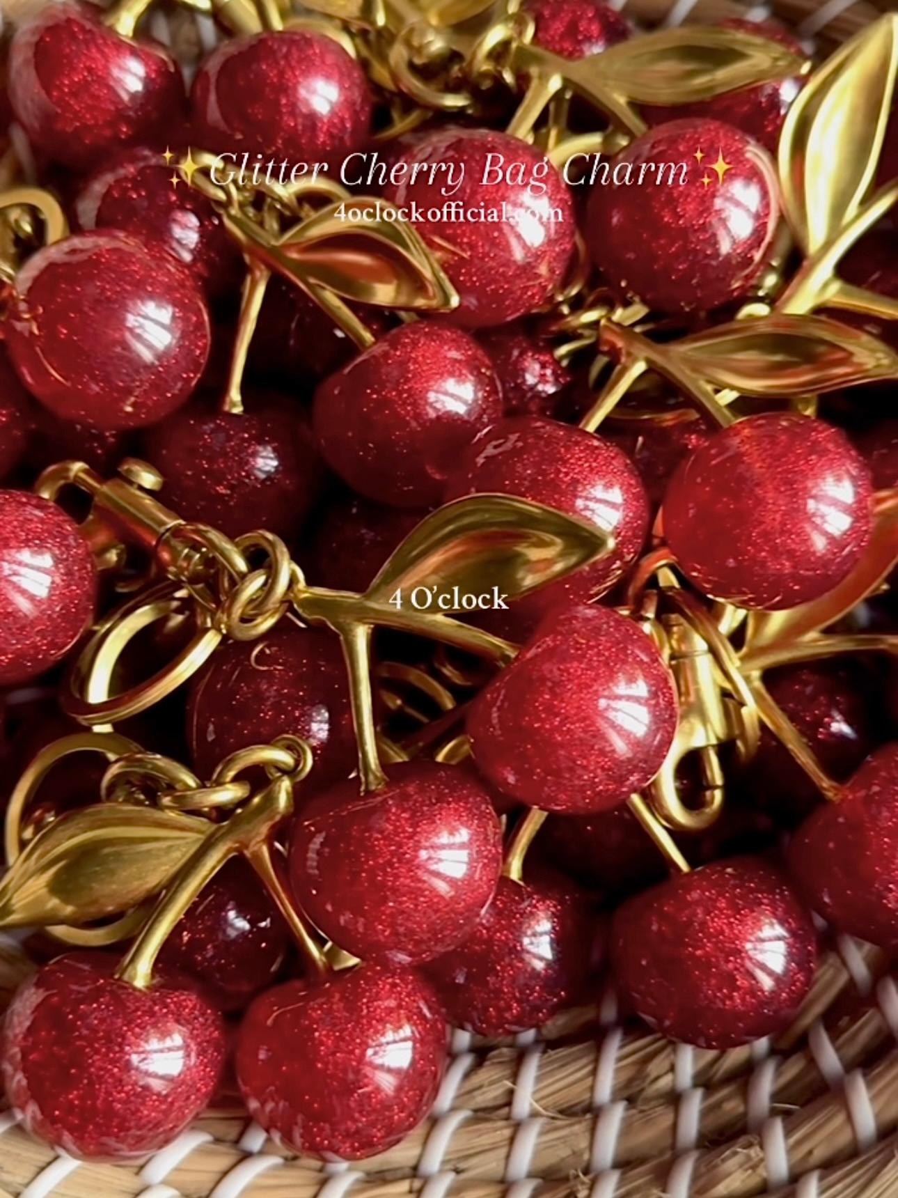 ✨🍒Glitter Cherry Bag Charm/Keychain🍒✨