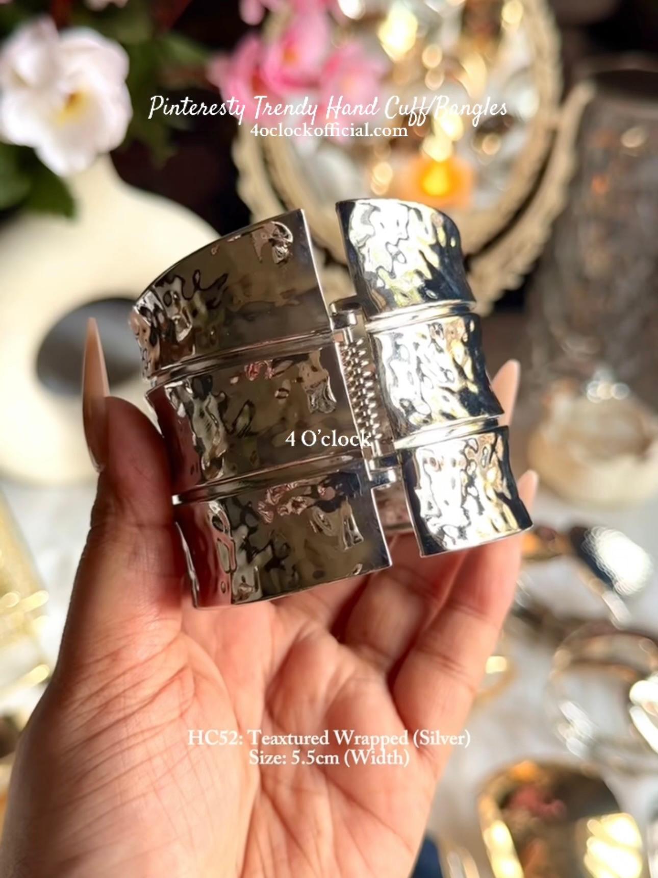 ✨HC52: Handcuff for Stack: Textured Wrapped (Silver)✨
