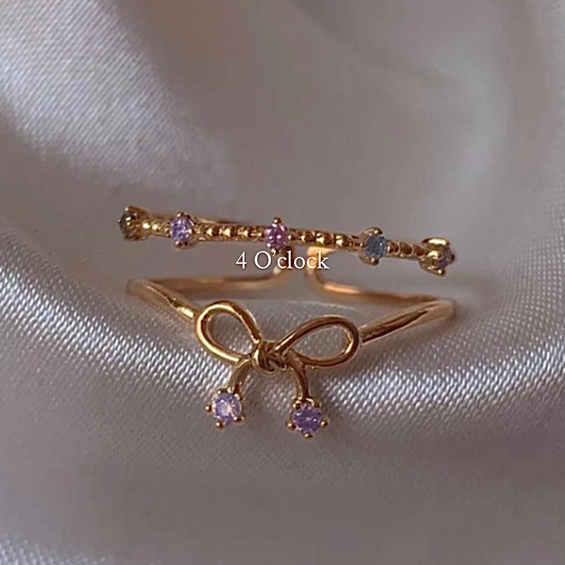 💍R136: Stainless Steel Zircon Minimalistic Finger Ring:(With Box)✨
