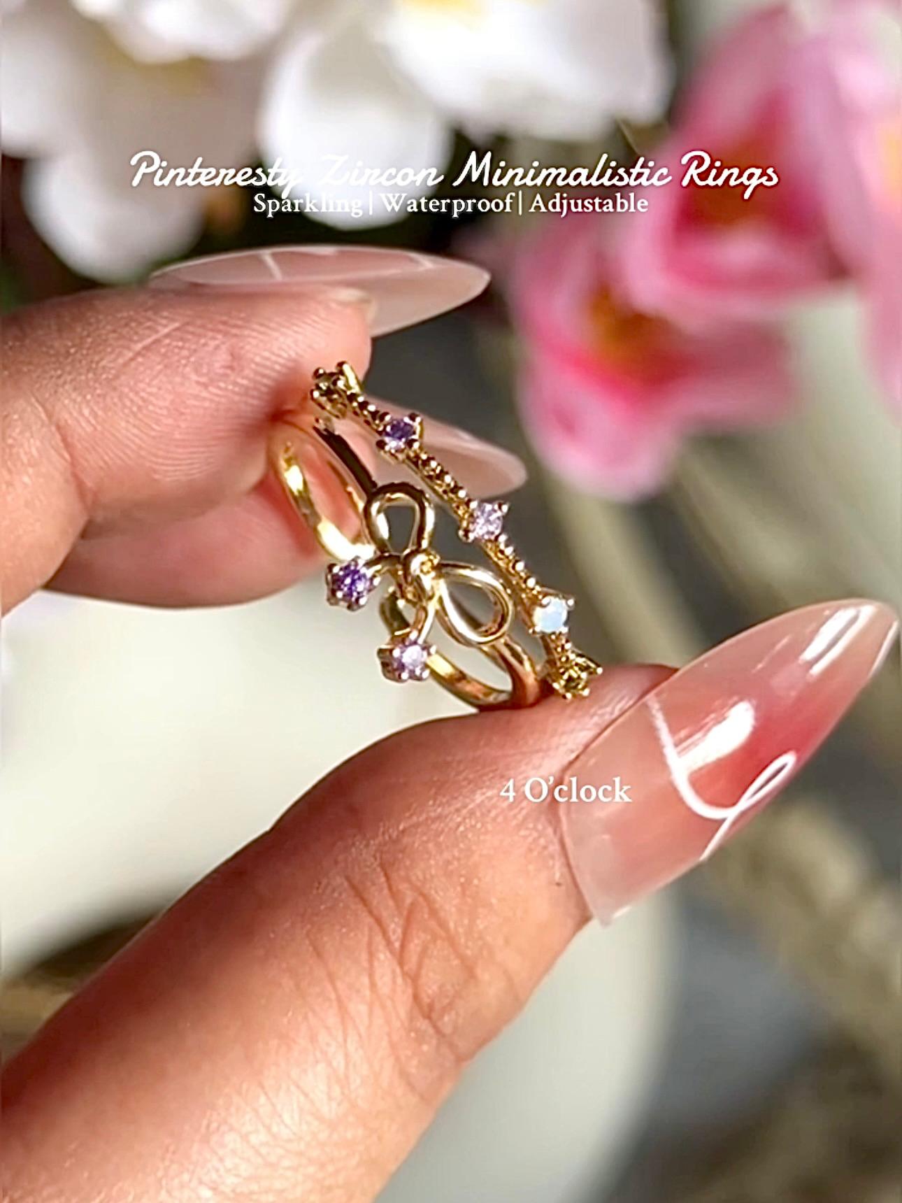 💍R136: Stainless Steel Zircon Minimalistic Finger Ring:(With Box)✨