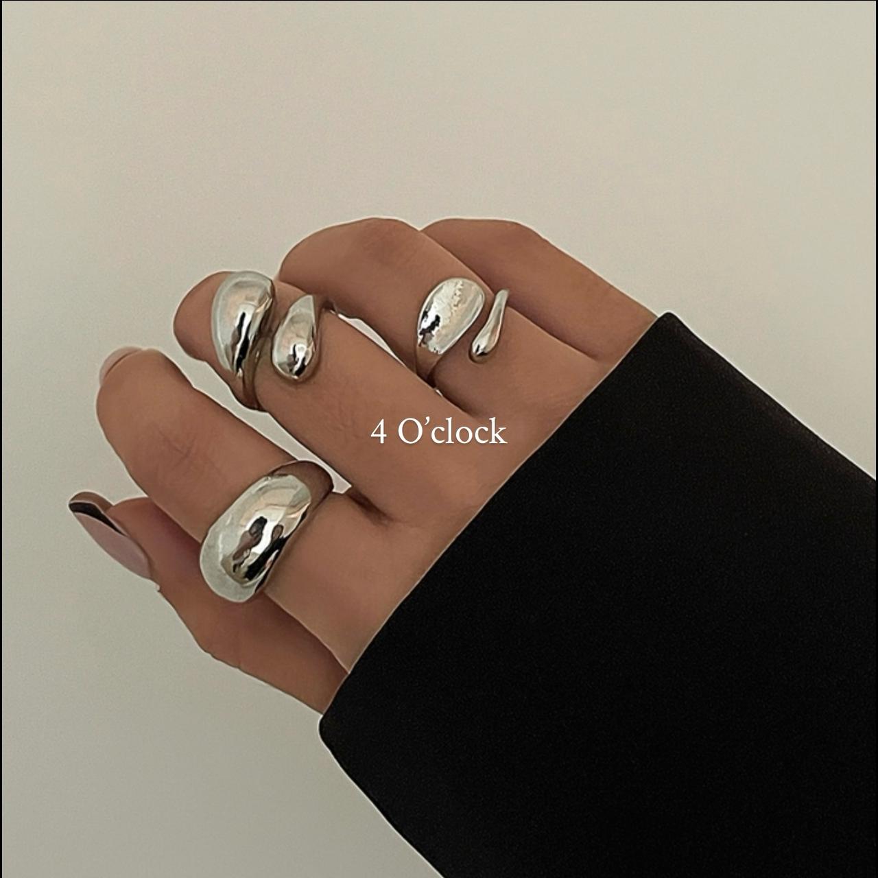 ✨RS14: Maximalistic Finger Ring Sets (Silver) -3pc✨