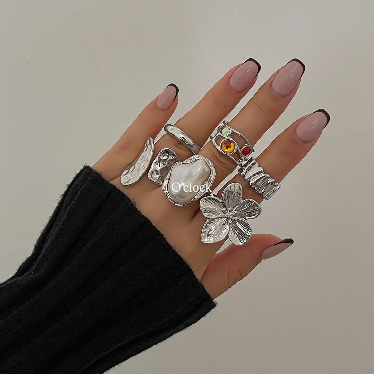 ✨RS22: Maximalistic Finger Ring Sets (Silver) - 6pcs