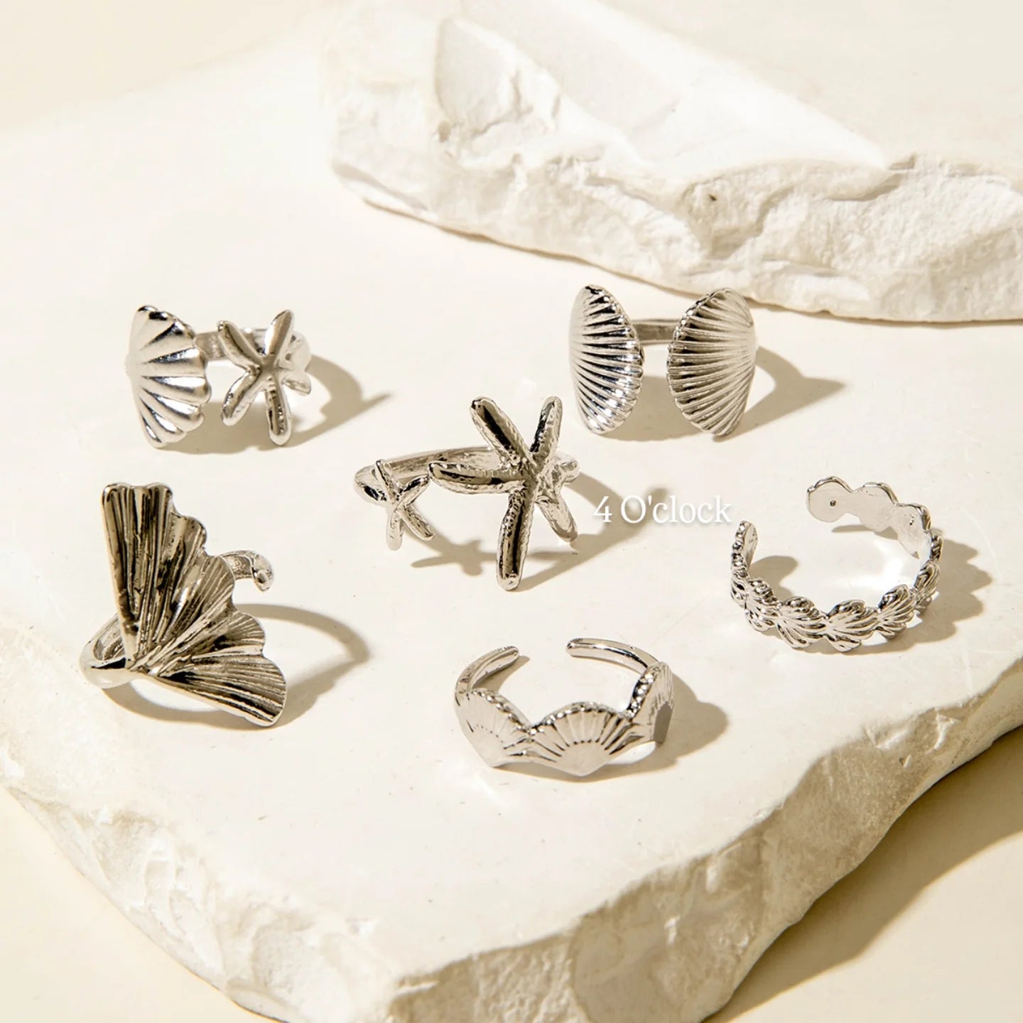 ✨RS73: Maximalistic Finger Ring Sets (Silver) - 6pcs (Full set adjustable)