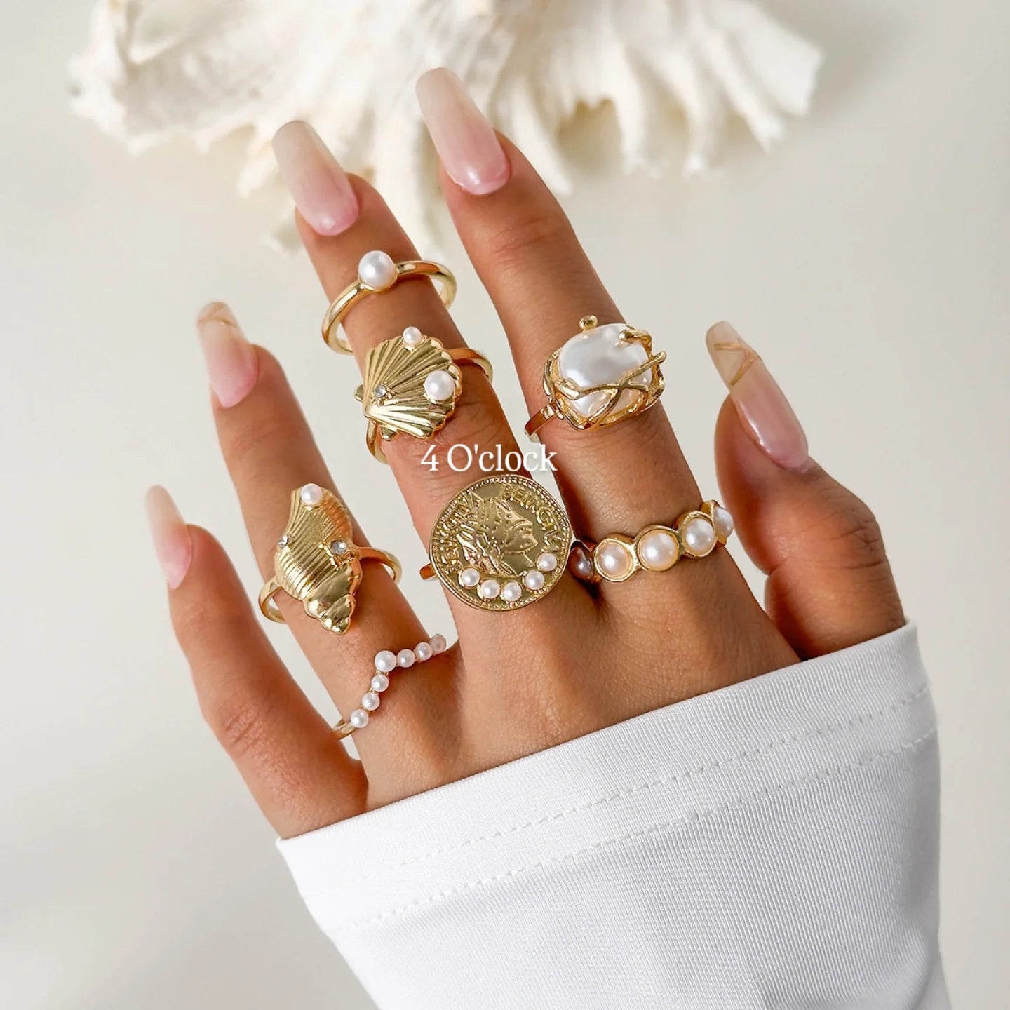 ✨RS43: Maximalistic Finger Ring Sets (Golden) - 7pcs (Non adjustable)
