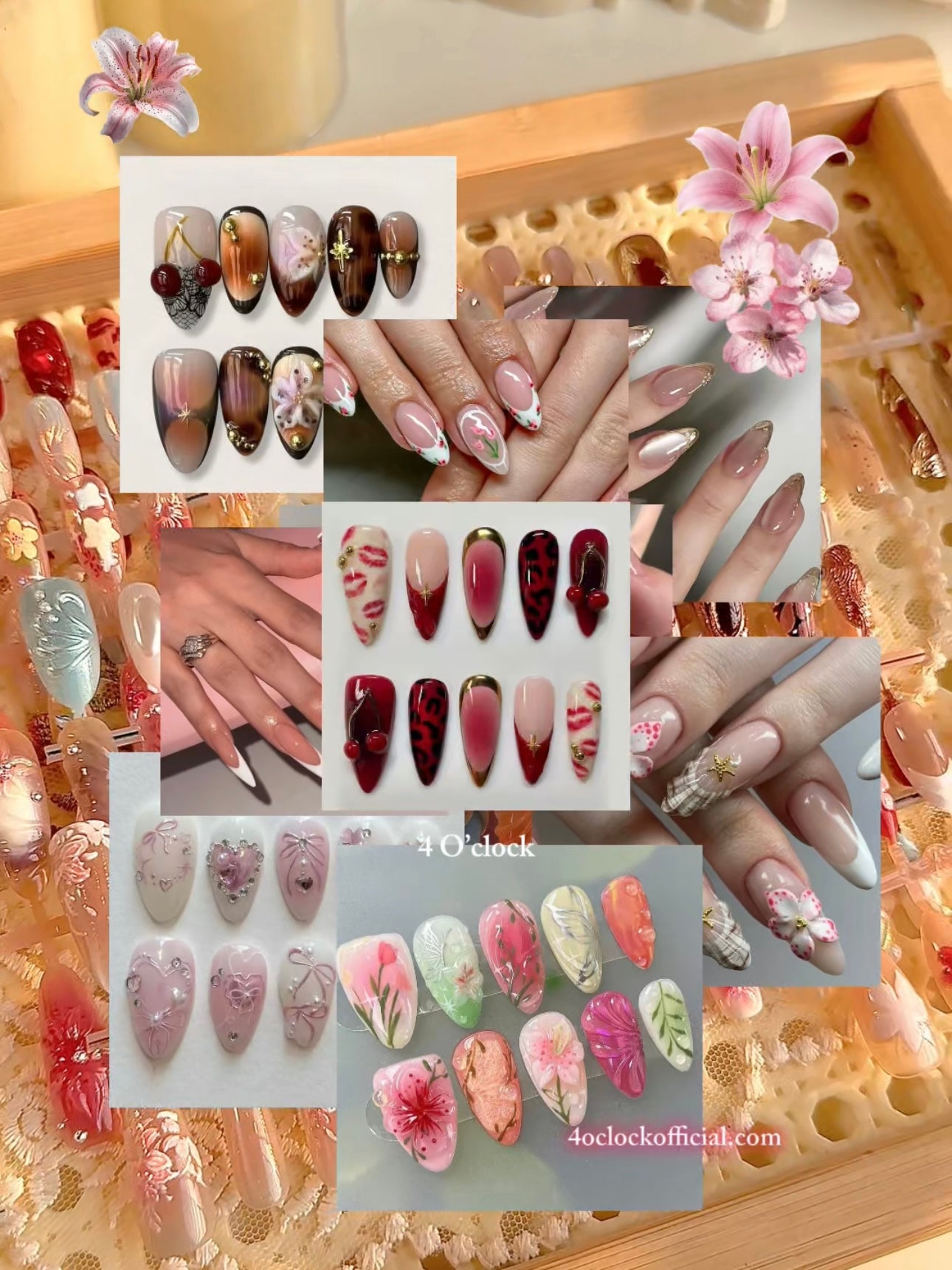 N35: Press On Nails: Fudgy Brownie (24 Pcs) - With FREE glue stickers.