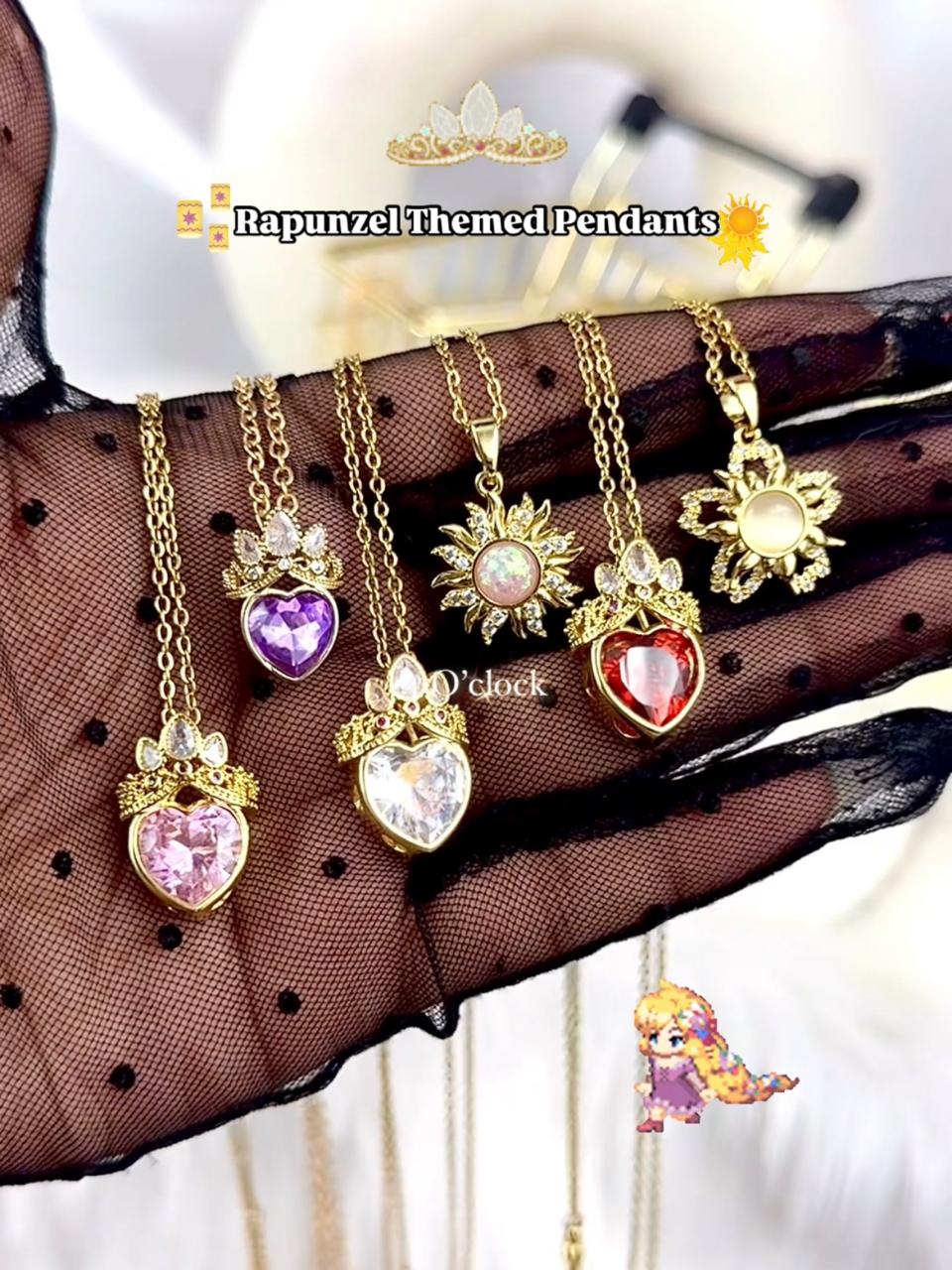 Disney Inspired Pendant: White Crown+Heart ✨