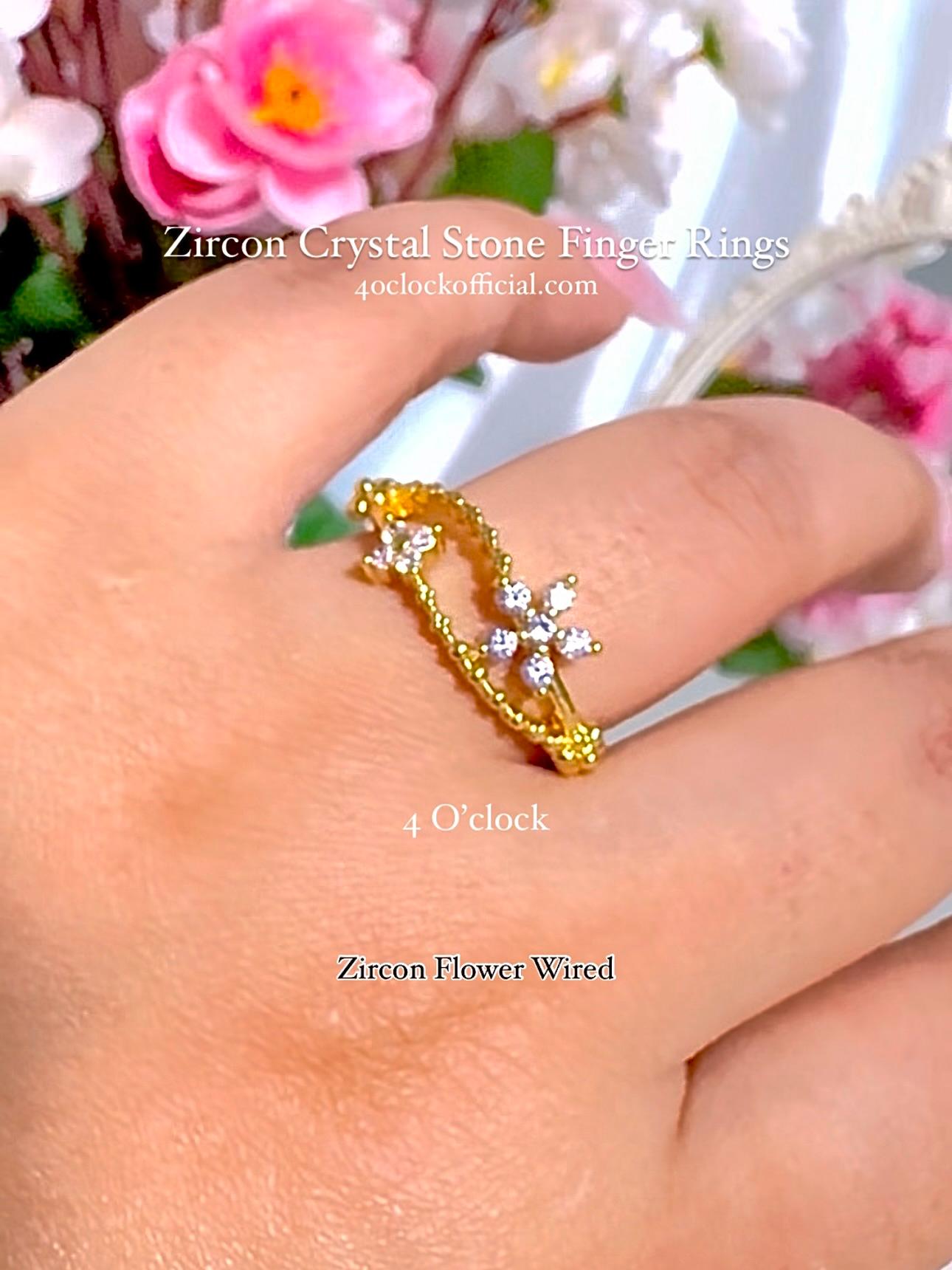 R43: Stainless Steel Zircon Crystal Minimalistic Rings: Zircon Butterfly