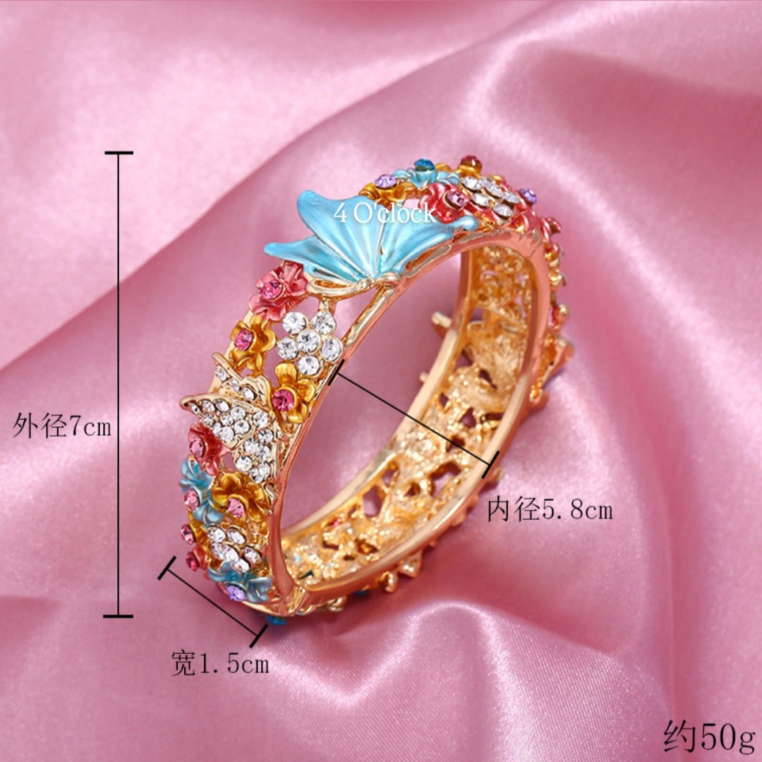 ✨🦢VC201: Vintage Victorian Enamel Bangles : Confetti Monarch 🌸🕯️