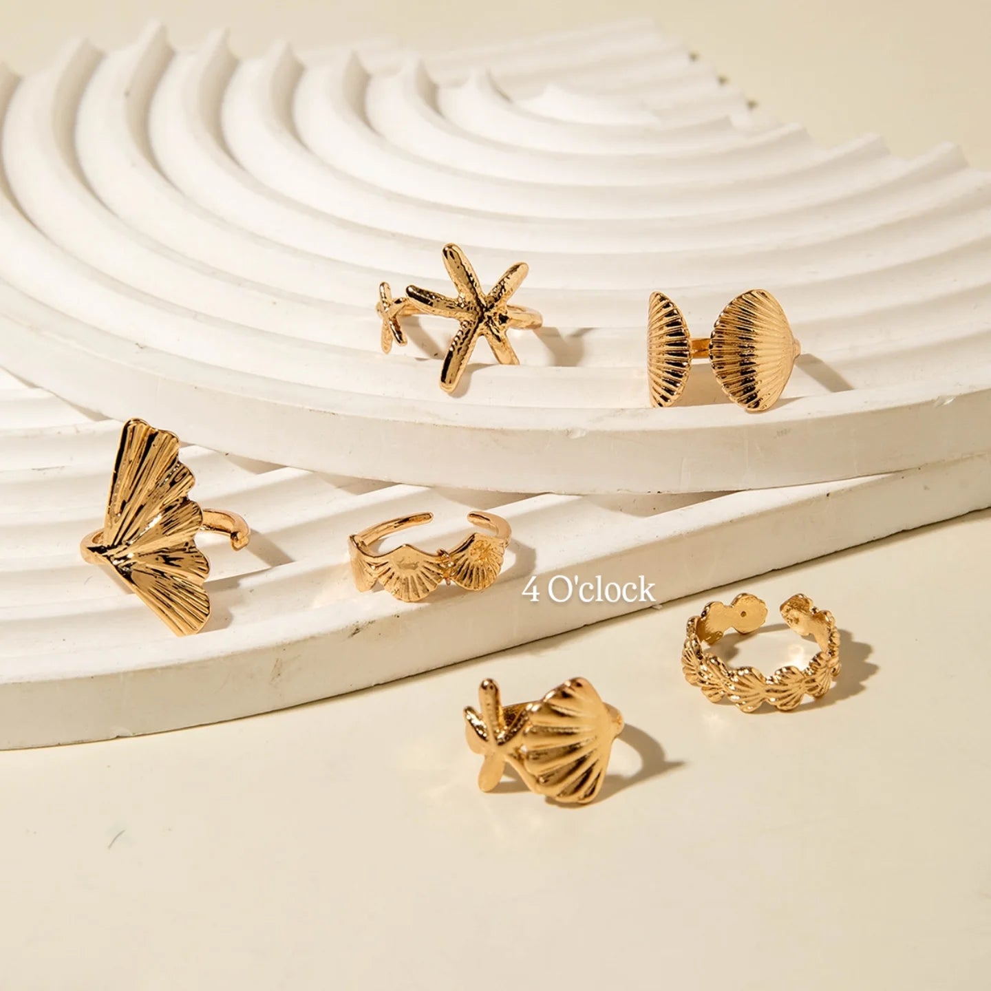 ✨RS72: Maximalistic Finger Ring Sets (Golden) - 6pcs (Full set adjustable)