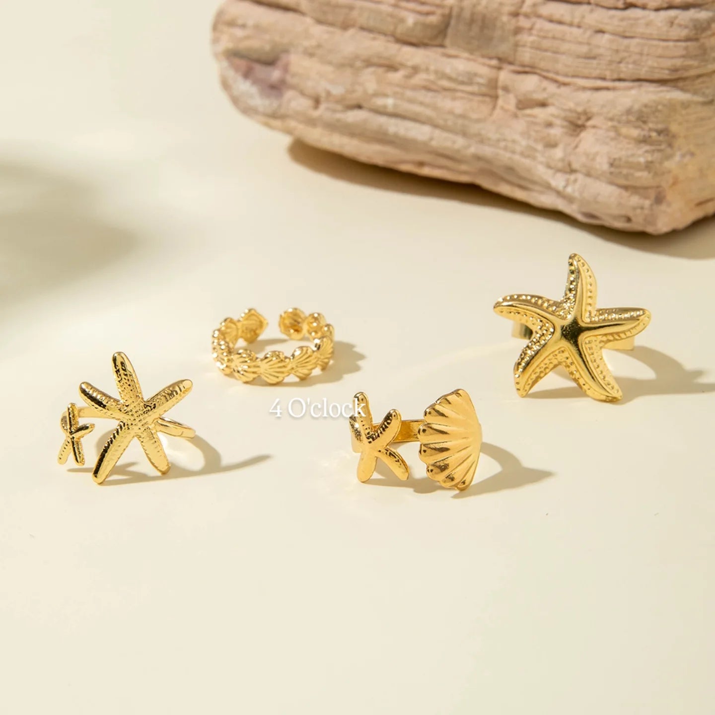 ✨RS66: Maximalistic Finger Ring Sets (Golden) - 4pcs (Full set adjustable)