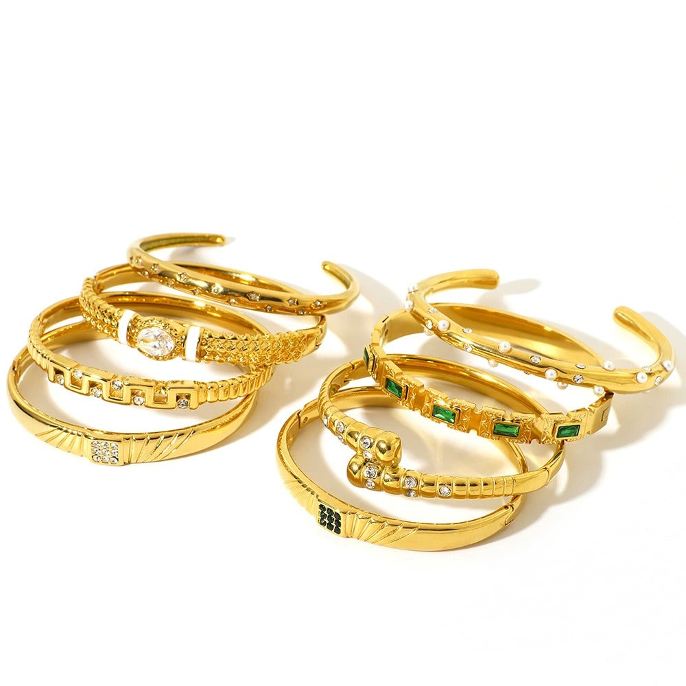 CB20: 18k Gold Plated Premium Stainless Steel Cuff Bangles
