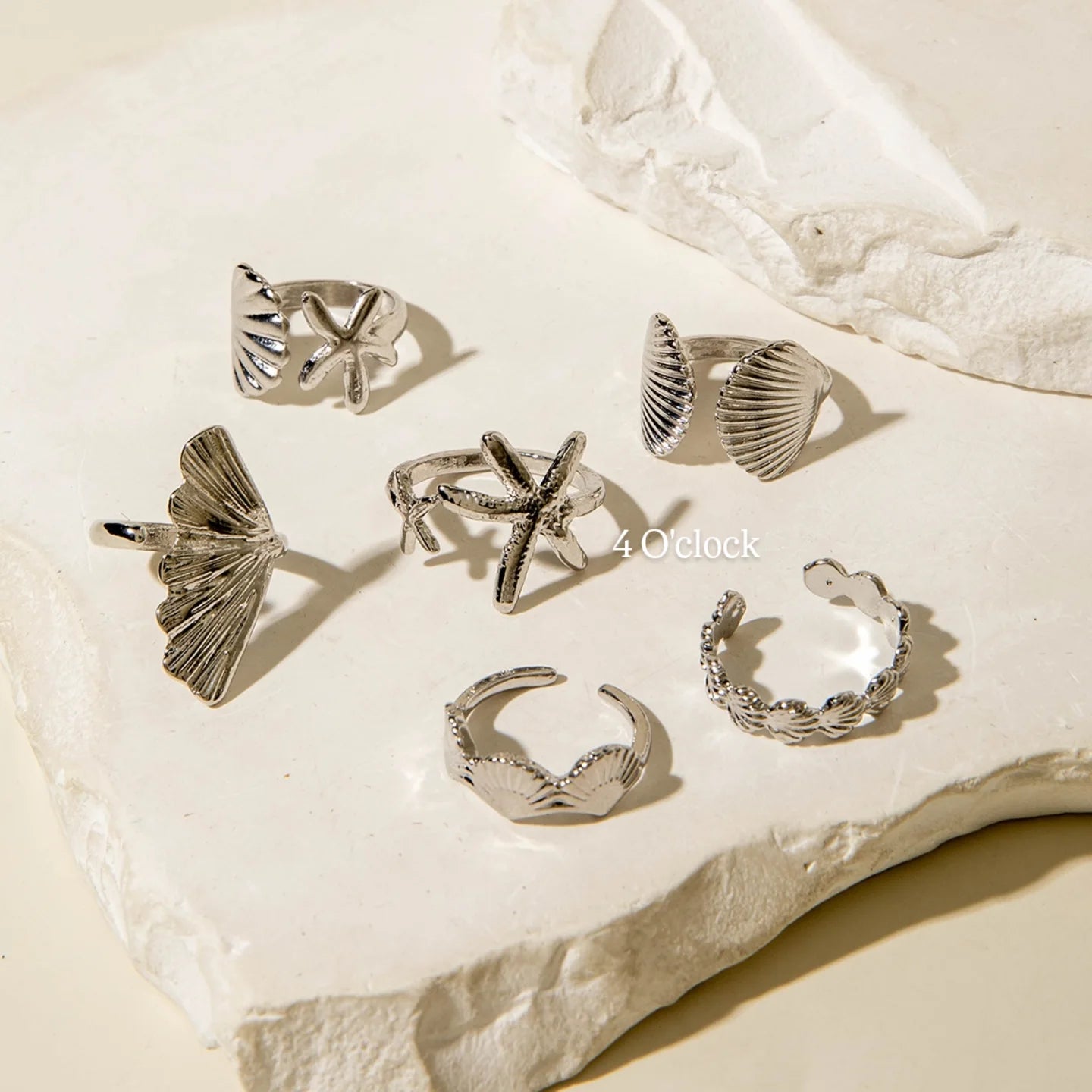 ✨RS73: Maximalistic Finger Ring Sets (Silver) - 6pcs (Full set adjustable)