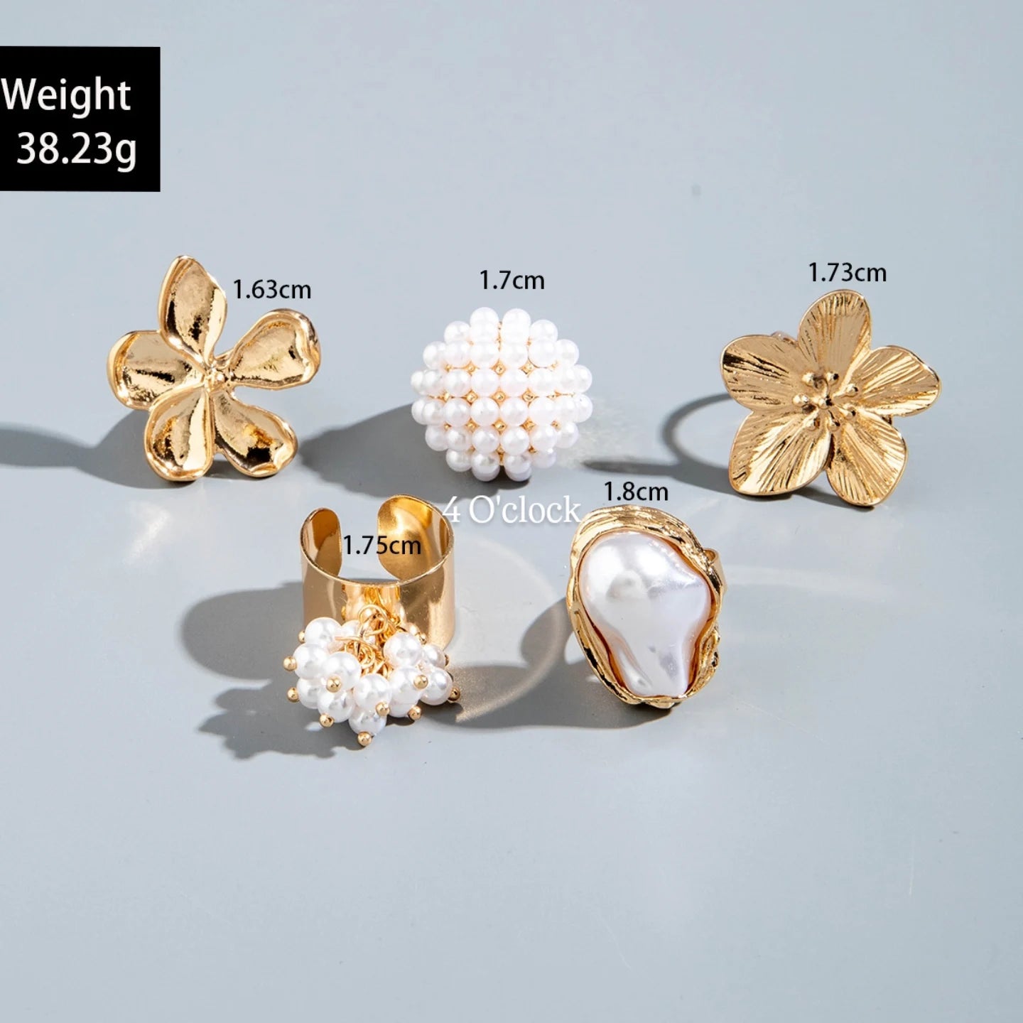 ✨RS51: Maximalistic Finger Ring Sets (Golden) - 5pcs (full set adjustable)