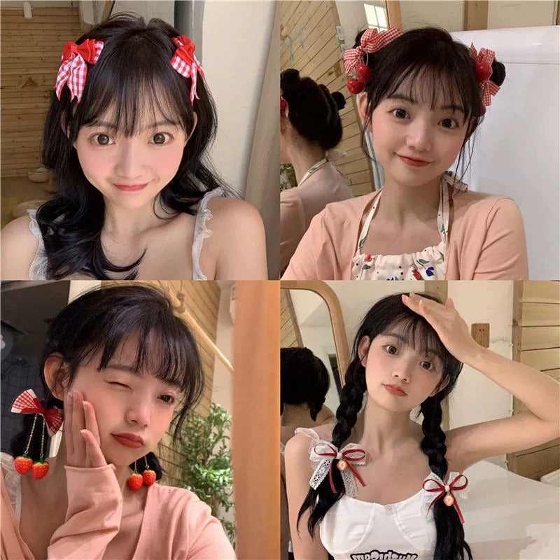 Cherry & Strawberry Cottagecore Hair Clips: Cherry (1 pair)